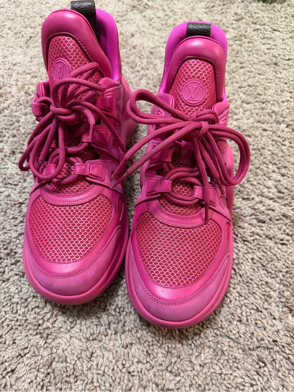 Louis Vuitton Vivid Pink Chunky Sneakers - Picture 3 of 4